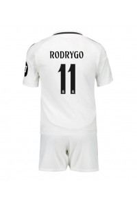 Real Madrid Rodrygo Goes #11 Babytruitje Thuis tenue Kind 2024-25 Korte Mouw (+ Korte broeken)